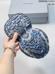 Balenciaga Hamptons Worn-Out Sneakers, Gray and Green