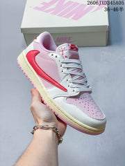 Air Jordan 1 Low Pink and Cream Sneakers DM7866-162