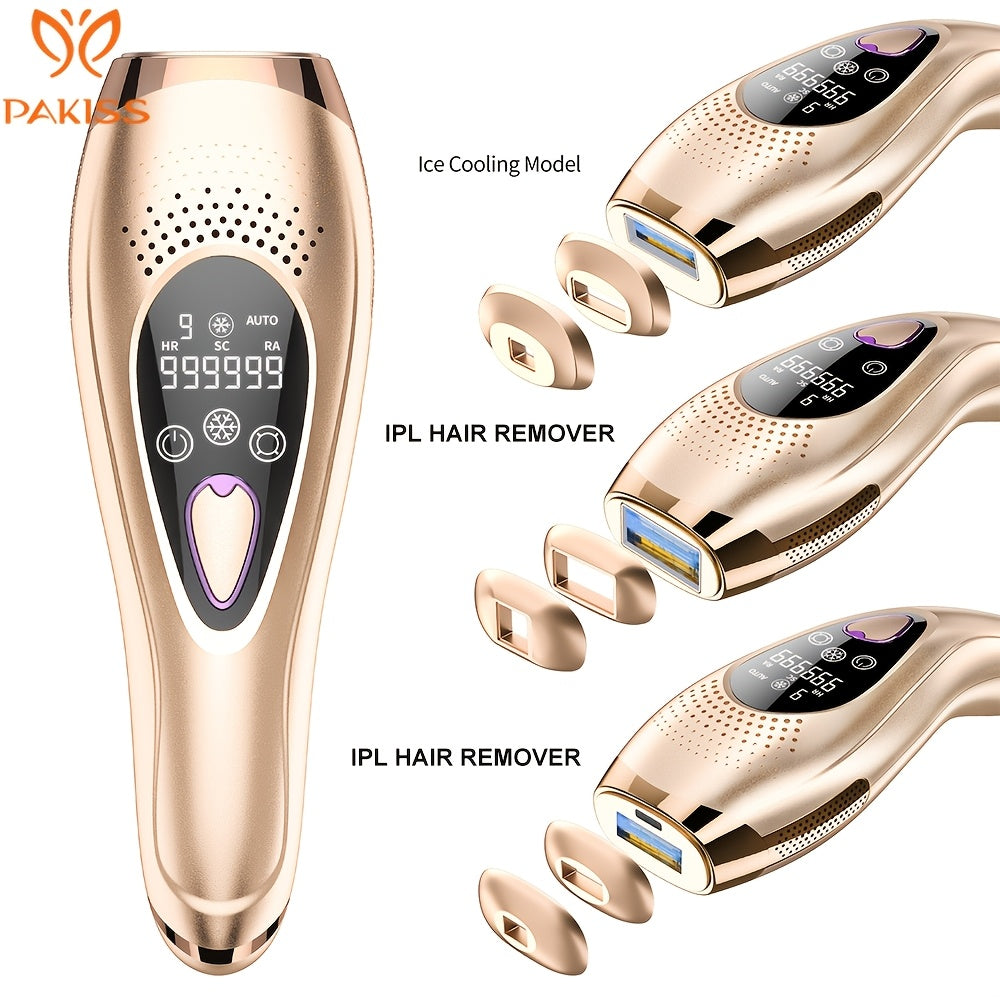Limited Edition IPL Hair Removal Device for full body use - at-home Painless Permanent hair Remover with 3 Modes, 9 Levels, Ice Cooling Technology & Light Beige Adaptation, Portable IPL system (IPL Suitable for all Light Beige Types)