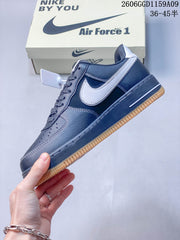 Nike Air Force 1 Low DD1982-367 Navy and White Gum Sole