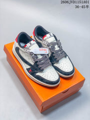 Jordan Air Jordan 1 Low Fragment-Style Sneakers, White and Blue