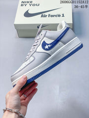 Nike Air Force 1 Low White and Navy Blue Sneakers