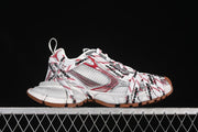 Balenciaga 3XL Lace Sneakers in White, Red and Brown