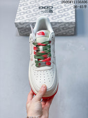 Nike Air Force 1 '07 Low White Red Green Sneakers