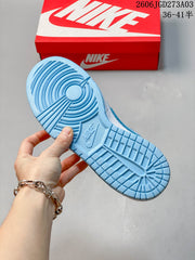 Nike Dunk Low GS Sneakers Light Blue and White Lace Detail