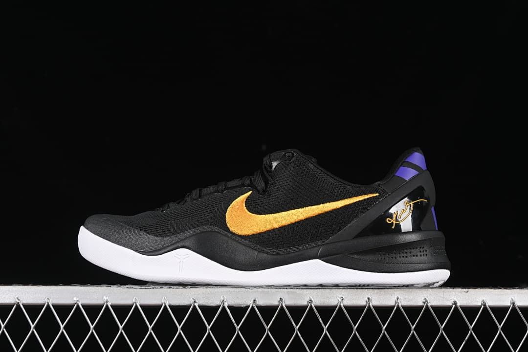 Nike Kobe 8 Protro Basketball Shoes Black Gold Purple