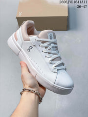 On Court Sneakers in White and Blush Pink