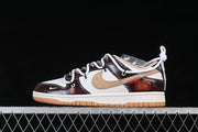Nike SB Dunk Low Year of the Horse Sneakers, Cream and Brown