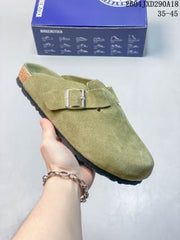 Birkenstock Boston VL Suede Clog with Metal Buckle