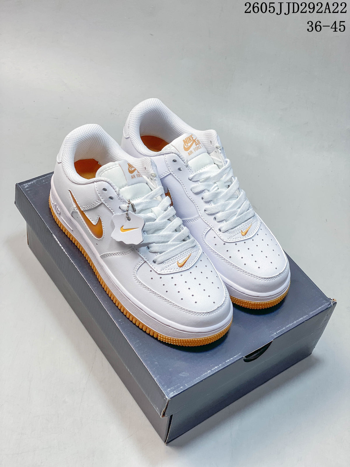 Nike Women's Air Force 1 Shadow White and Orange Sneakers CI0919
