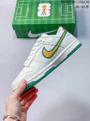 Nike Dunk Low World Cup-Inspired Sneakers in White and Green