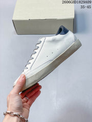 Golden Goose Super-Star White Low-Top Sneakers with Gray Star