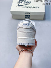 Nike Dunk Low Cream and Blue Low-Top Sneakers