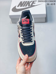 Nike Air Force 1 Low Sneakers in Cream, Navy and Red