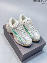 Raf Simons Cylon-21 Low-Top Sneakers in Cream and Green