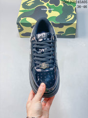 BAPE STA Low-Top Sneakers in Navy and Silver