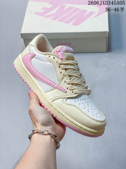 Air Jordan 1 Low Pink and Cream Sneakers DM7866-162