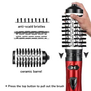 2-in-1 Hot Air Styler & Rotating Hair Dryer Brush – Ceramic Ionic, 3-Heat, Dual Brush Heads