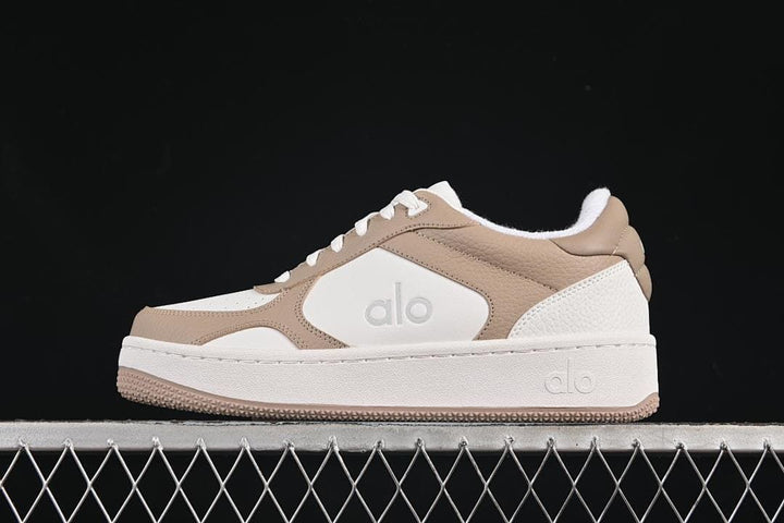 Alo Recovery Mode Low-Top Sneakers in White and Beige