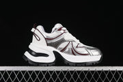 GCDESIGN G24X4338 Chunky Sneakers, White, Silver & Burgundy