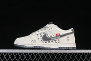 Nike SB Dunk Low White and Grey Low-Top Sneakers