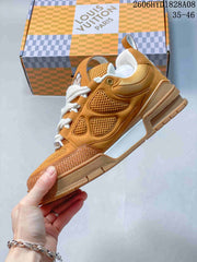 Louis Vuitton Trainer Brown Mesh-Panel Sneakers
