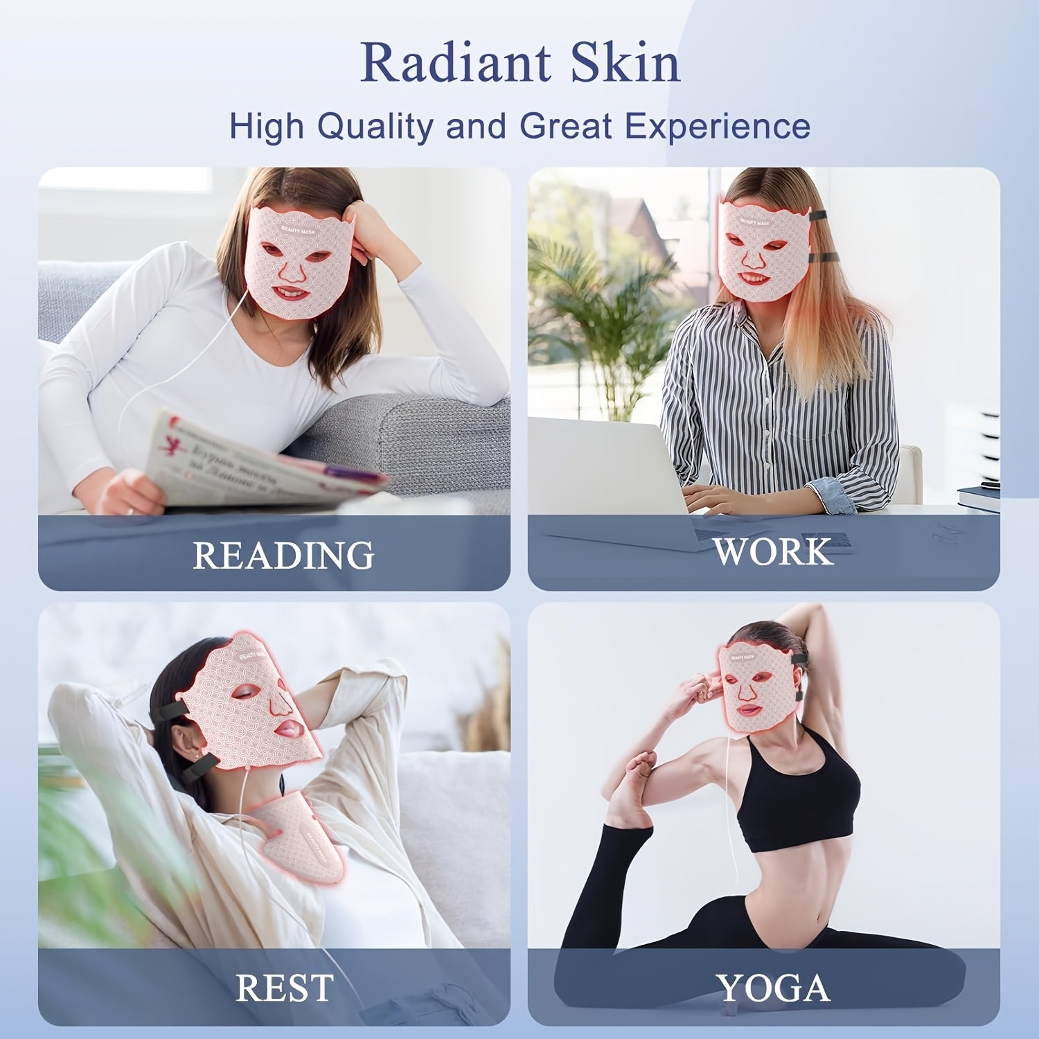 LED Beauty Mask for Home Use, Typically 10\u002F15\u002F20 Minutes, Convenient and Portable, USB, Best Choice for Mom and Girlfriend