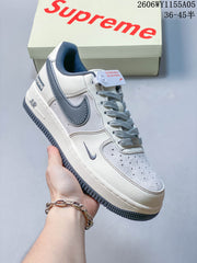 Nike Air Force 1 Low '07 x Supreme White Slate Blue Sneakers