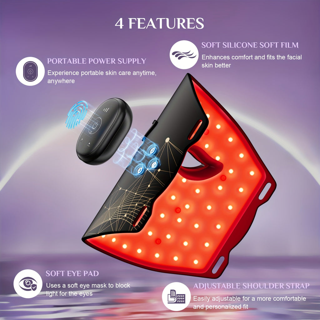 Fda Cleared FOLOKE Red Light Mask, Luminous Wireless LED Mask Light , Near Infrared Red Light (NIR), Body Beauty Machine For Home Care