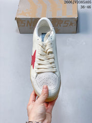Golden Goose Super-Star Low-Top Sneakers, White and Red 06JVD385A05