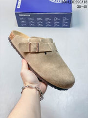 Birkenstock Boston VL Suede Clog with Metal Buckle