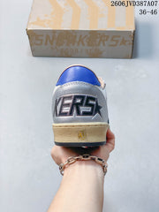 Golden Goose Super-Star Low-Top Sneakers in White and Silver