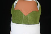 Louis Vuitton Green and White Low-Top Lace-Up Sneakers