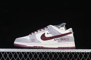 Nike SB Dunk Low Gray White Burgundy Sneakers DN3168-01