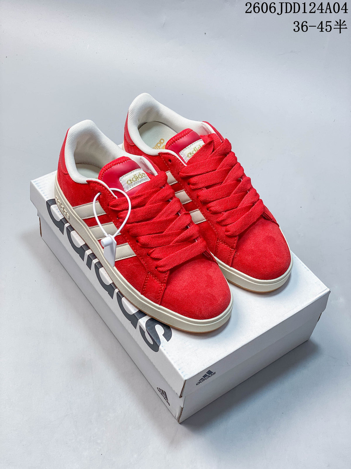 adidas Grand Court Base 00s Red Low-Top Sneakers