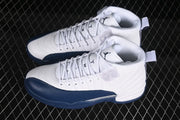 Air Jordan 12 Retro White and Navy Sneakers