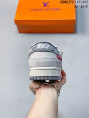 Louis Vuitton x Nike Dunk Low Graffiti Sneakers Gray White CX5050-Y18