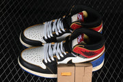 Jordan 1 High OG SP Fragment Union Sneaker in Black, White & Blue