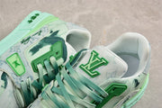 Louis Vuitton Low-Top Sneakers in Mint Green and Monogram Print