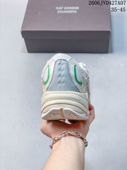 Raf Simons Cylon-21 Low-Top Sneakers in Cream and Green