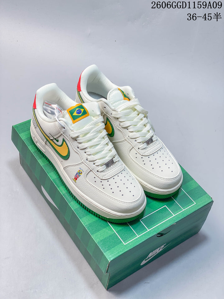 Nike Air Force 1 Low Brazil 2016 White Green Yellow
