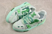 Louis Vuitton Low-Top Sneakers in Mint Green and Monogram Print