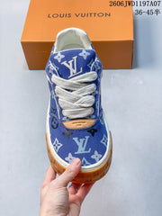 Louis Vuitton Tilted Blue Monogram Lace-Up Sneakers