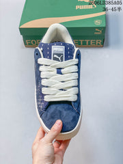 PUMA Suede XL Blue Suede Platform Sneakers