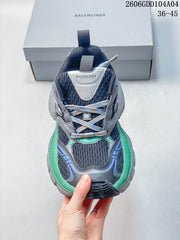 Balenciaga Hamptons Worn-Out Sneakers, Gray and Green
