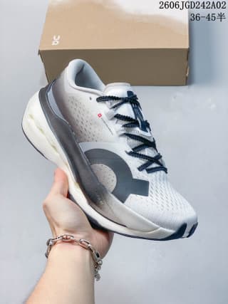 ON Cloudboom Max Running Shoes White Gray Black
