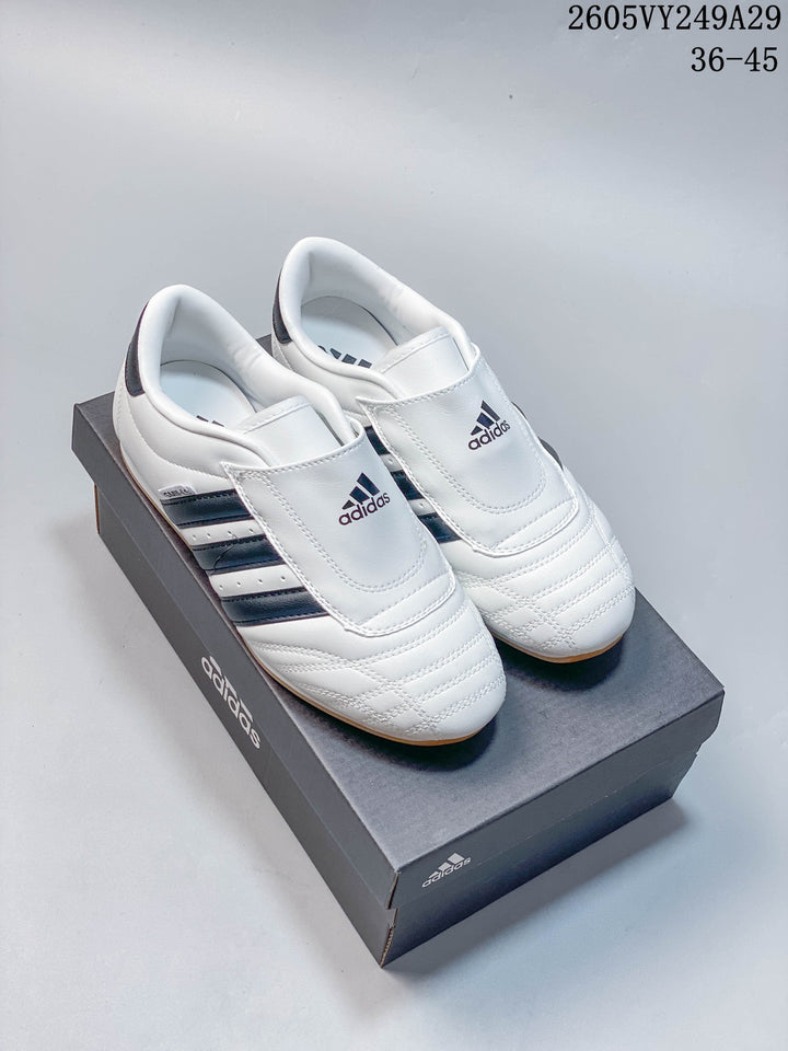 adidas Taekwondo Low-Top Sneakers in White and Navy