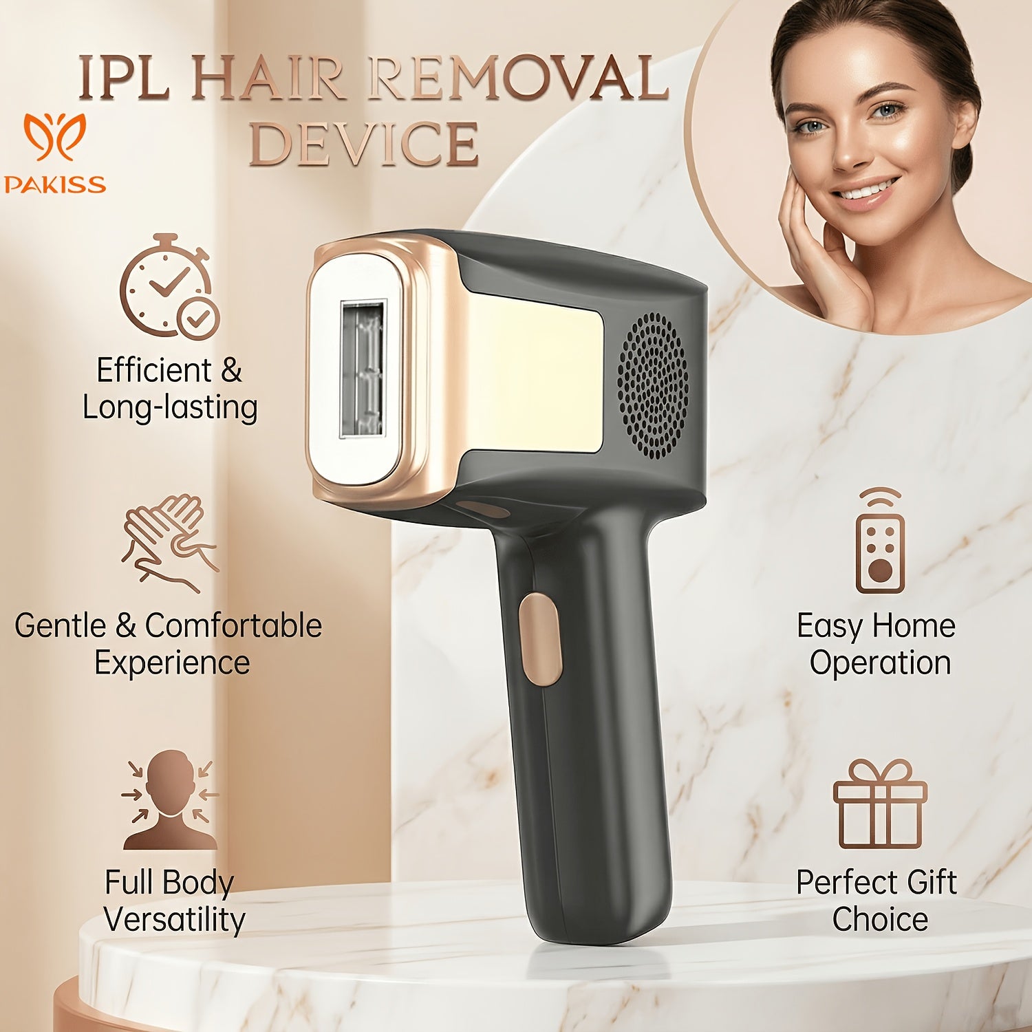 Christmas GiftIce-Cooling Painless IPL Hair Removal Device - Gun-Shaped Design, 48°F\u002F9°C Salon Cooling Tech, 99, 990 Flashes, 5 Levels & 2 Modes (Manual\u002FAuto), At-Home Hair Remover