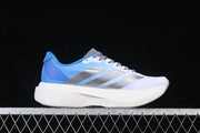 adidas Adizero Evo SL Running Shoes, White Blue and Silver