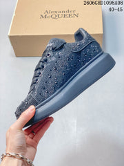 Alexander McQueen Grey Rhinestone Low-Top Sneakers 2606GHD1098A08